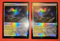 2X PLAY SET: MTG - MAGIC / LAND/SCOURED BARRONS FOIL FINISH/ #267, TDM - Image 1