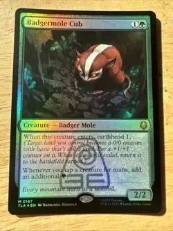 WOTC Avatar: The Last Airbender Badgermole Cub (MR) (Foil) NM - Image 1