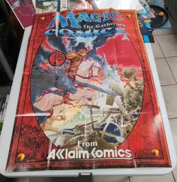 UNUSED MAGIC THE GATHERING COMICS Wotc 1995 ACCLAIM COMICS Vess Retail Poster NM - Image 1