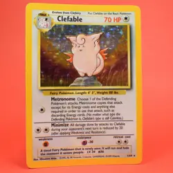 Pokemon TCG Card English Holo Rare Clefable Jungle Set No Symbol Error 1/64 - Image 1