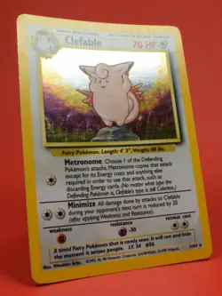 Pokemon TCG Card English Holo Rare Clefable Jungle Set No Symbol Error 1/64 - Image 3