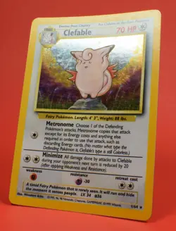 Pokemon TCG Card English Holo Rare Clefable Jungle Set No Symbol Error 1/64 - Image 4
