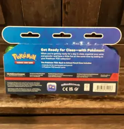 Pokemon Trading Card Game Back To School Pencil Case 2 Booster Packs NIB - Image 2