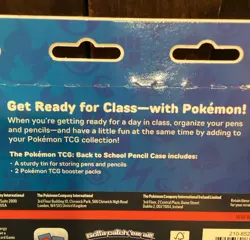 Pokemon Trading Card Game Back To School Pencil Case 2 Booster Packs NIB - Image 3