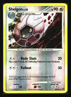 Pokemon SHELGON 50/100 Reverse Holo (2008 Stormfront) LP/Light Play - Image 1