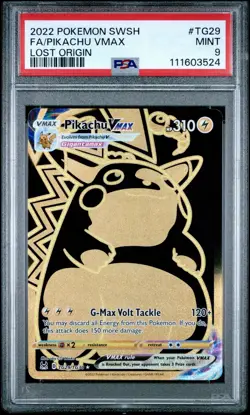 PSA 9 Pikachu VMAX TG29/TG30 Lost Origin Trainer Gallery Graded Pokemon Card - Image 1