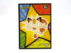 Topps 1999 Pokemon The Movie Sticker Series Card Meowth Black Label - Image 1