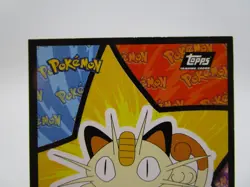 Topps 1999 Pokemon The Movie Sticker Series Card Meowth Black Label - Image 2
