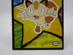 Topps 1999 Pokemon The Movie Sticker Series Card Meowth Black Label - Image 3