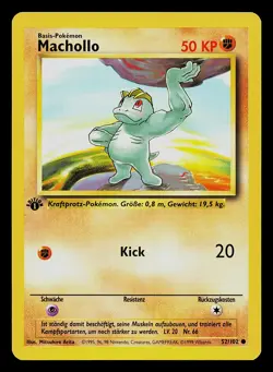 Pokemon Card - Machop Machollo German 1st Edition Base Set 52/102 Common - Image 1