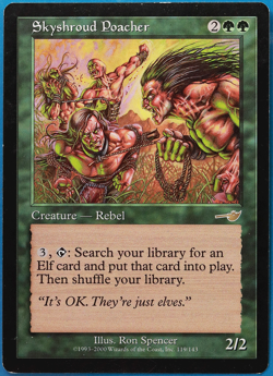 Skyshroud Poacher Nemesis HP/DAMAGED Green Rare CARD (506158) ABUGames - Image 1