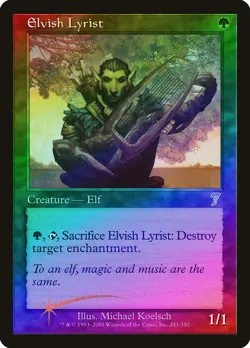 Elvish Lyrist FOIL 7th Edition PLD Green Uncommon MAGIC MTG CARD ABUGames - Image 1
