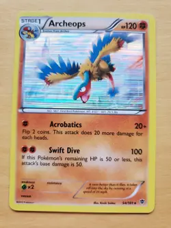 Pokemon Archeops 54/101 Holo Rare Plasma Blast Black & White Card NM - Image 1