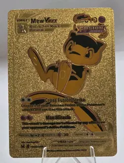 Pokemon Mew VMAX Gold Foil Fan Art Collector Card TCG - Image 1
