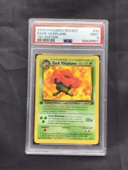 Pokemon Cards: Team Rocket 1st Edition Rare: Dark Vileplume 30/82 PSA 9 - Image 1