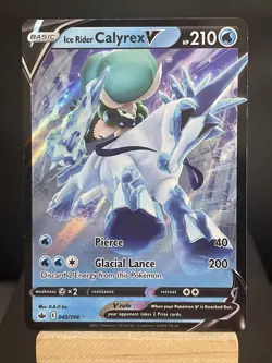Pokemon Card Ice Rider Calyrex V 045/198 Chilling Reign Half Art Near Mint - Image 1