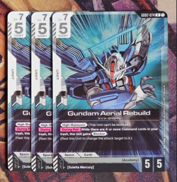 GUNDAM TCG - GUNDAM AERIAL REBUILD Rare Card GD02-074 HOLO ENG DUAL IMPACT - Image 1