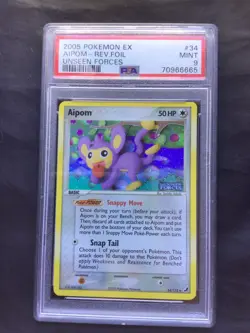 Pokemon Cards: EX Unseen Forces Reverse Holo: Aipom 34/115 PSA 9 - Image 1