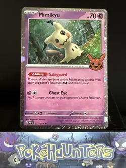 Pokemon Card Mimikyu 037/091 Trick Or Trade Cosmo Holo Rare Near Mint - Image 1