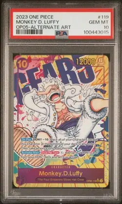Monkey D Luffy OP05-119 SEC Alt Art PSA 10 Awakening of a New Era ONE PIECE Card - Image 1