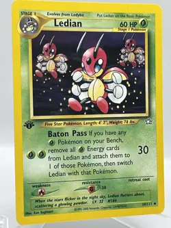 Ledian 39/111 Neo Genesis 1st Ed Non Holo WotC 2000 Vintage Pokemon TCG Card - Image 2