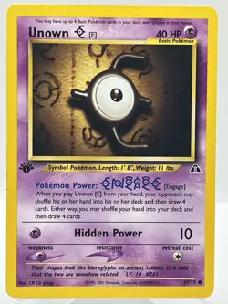 Unown [E] 67/75 Neo Discovery 1st Ed Non Holo WotC 2000 Vintage Pokemon TCG Card - Image 1