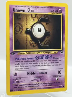 Unown [E] 67/75 Neo Discovery 1st Ed Non Holo WotC 2000 Vintage Pokemon TCG Card - Image 2