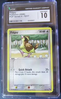 Pidgey 12/17 CGC 10 GEM MINT • 2006 Pokemon POP Series 4 Promo Card - Image 1