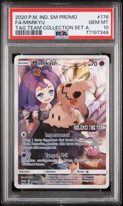 PSA 10 Mimikyu 176 Full Art Secret Rare Sun & Moon Pokemon Indonesian Promo Card - Image 3
