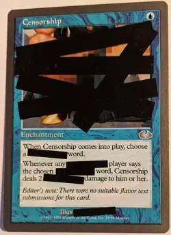 MTG English Magic Card Light Play CENSORSHIP from Unglued - Image 1