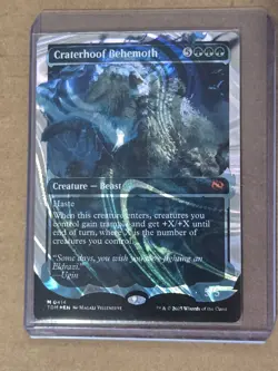 MTG Craterhoof Behemoth Tarkir Dragonstorm Showcase Halo Foil Card - Image 1