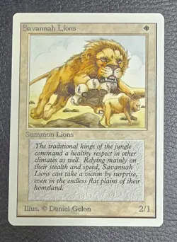 Savannah Lions Unlimited Edition Regular MTG Magic Vintage Card - Image 1