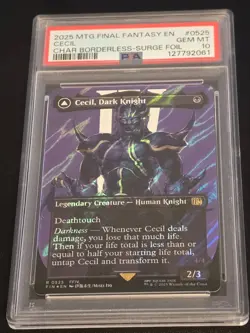 2025 MTG FINAL FANTASY SURGE CECIL, DARK KNIGHT/CECIL, REDEEMED PALADIN PSA 10 - Image 1
