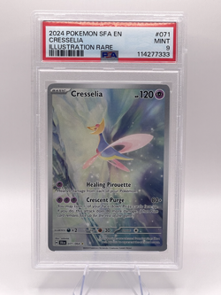 CRESSELIA 2024 POKEMON SHROUDED FABLE ILLUSTRATION RARE 071/064 PSA 9 Q3423 - Image 1