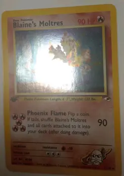 Pokemon TCG Blaine's Moltres Gym Heroes Holo Card 1/132 1st Edition Rare NM - Image 3