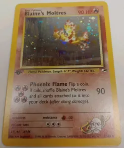 Pokemon TCG Blaine's Moltres Gym Heroes Holo Card 1/132 1st Edition Rare NM - Image 5