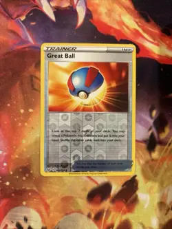 🚀Pokemon Sword & Shield SWSH Base REVERSE HOLO FOIL Great Ball 164/202 MINT - Image 1