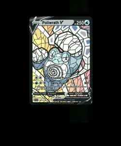 HOLO Poliwrath Card Poliwrath Stained Glass Pokemon READ DESCRIPTION BELOW p1 - Image 1
