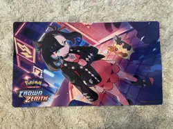 POKEMON CROWN ZENITH GAME PLAY MAT MARNIE AND MORPEKO FULL SIZE NEW - Image 1