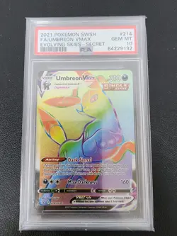 2021 POKEMON SWORD & SHIELD EVOLVING SKIES SECRET FULL ART/UMBREON VMAX PSA 10 - Image 1