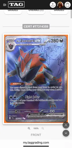 2025 Pokemon S&V Journey Together N's Zoroark ex 175/159 UR - TAG 10 - PSA CGC - Image 5