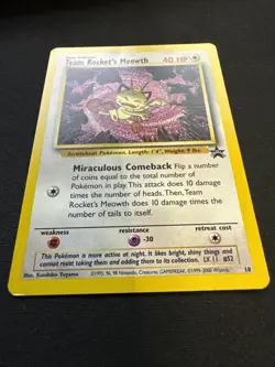 Team Rocket's Meowth # 18 Black Star PROMO WOTC Rare Pokemon Card Tcg - LP - Image 3