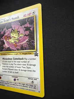 Team Rocket's Meowth # 18 Black Star PROMO WOTC Rare Pokemon Card Tcg - LP - Image 4