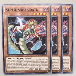 Yugioh! 3x Reptilianne Coatl BODE-EN020 Common 1st Ed NM - Image 1