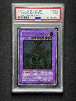 PSA 9 Yugioh Elemental Hero Wild Wingman EOJ-EN035 Ultimate Rare 1st Ed - Image 1