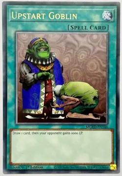 MGED-EN146 Upstart Goblin - Rare 1st Edition Lightly Played YuGiOh Card - Image 1