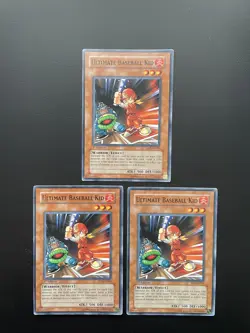 Yugioh Ultimate Baseball Kid SD3-EN009 1st Edition Common Damaged X3 - Image 1
