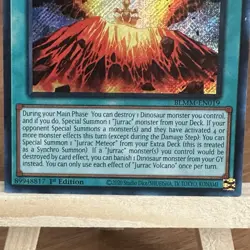 Jurrac Volcano 1st Edition BLMM-EN019 Secret Rare Battles Of Legend Yugioh TCG - Image 3