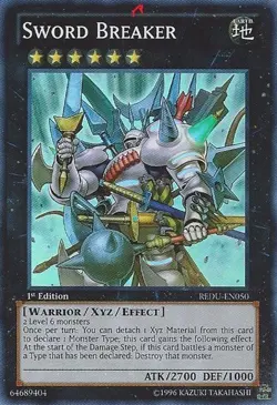 Yugioh! MP Sword Breaker - REDU-EN050 - Super Rare - 1st Edition Moderately Play - Image 1