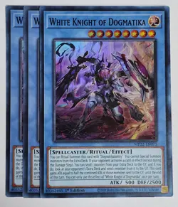 Yugioh x3 White Knight of Dogmatika MP22-EN075 Super Rare 1st Edition *In Hand* - Image 1